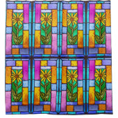 Hartglas Yellow Daisy Duschvorhang (Vorderseite)