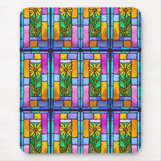 Hartglas Yellow Daisy Mousepad (Vorne)