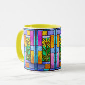 Hartglas Yellow Daisy Tasse (Vorderseite Links)
