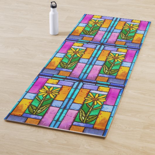Hartglas Yellow Daisy Yogamatte (Beispiel)