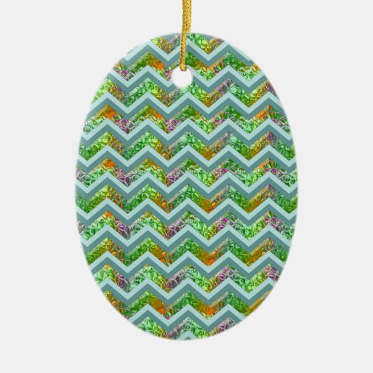 Hartglas ZigZag Keramik Ornament (Vorne)