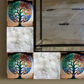 Hartglasbaum mit antikem Goldschnitt Fliese