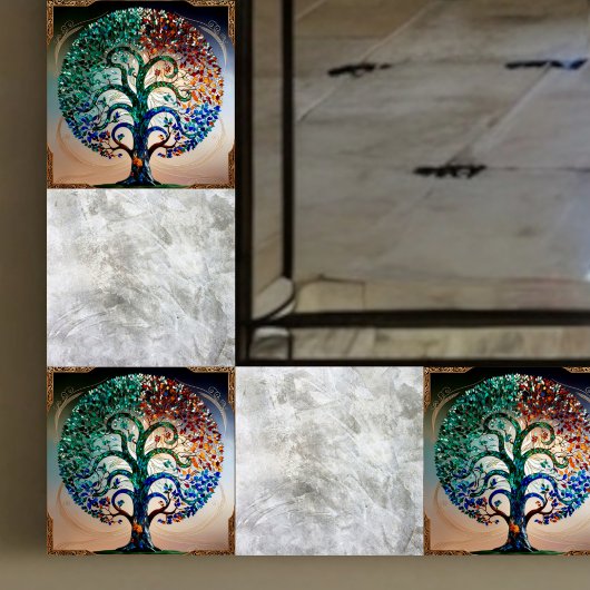 Hartglasbaum mit antikem Goldschnitt Fliese