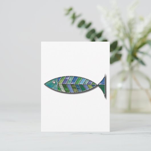 Hartglasfisch Postkarte (Stehend Vorderseite)