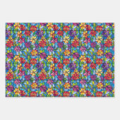 Hartglasflur und -leder Nahtlose Muster Geschenkpapier Set (Vorderseite 3)