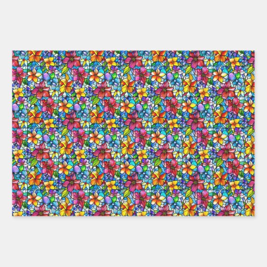 Hartglasflur und -leder Nahtlose Muster Geschenkpapier Set (Vorderseite)