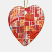 Hartglasherz Keramik Ornament (Links)