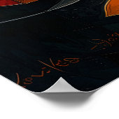 Hartglaskatze mit Herbstglühen Poster (Ecke)