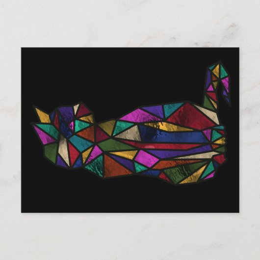 Hartglaskatze Postkarte (Vorderseite)