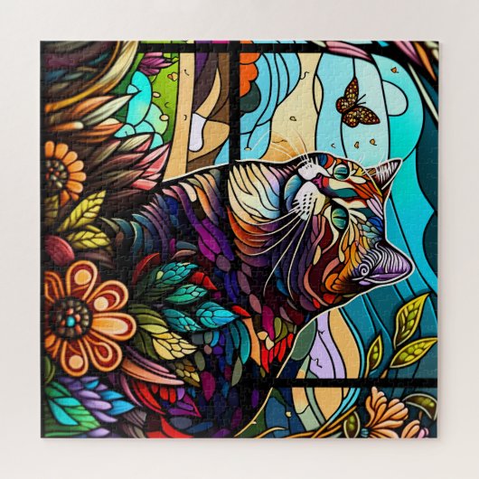 Hartglaskatze Puzzle (Horizontal)