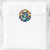 Hartglaskatze Runder Aufkleber (Tasche)