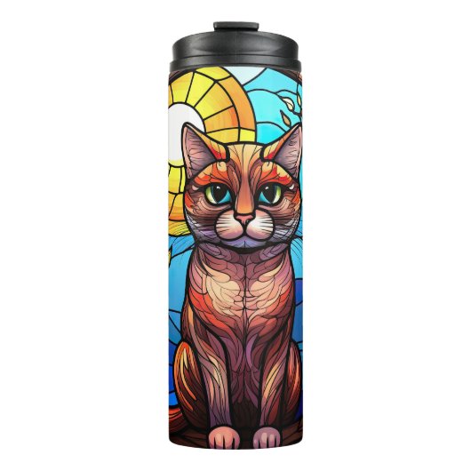 Hartglaskatze Thermosbecher (Vorderseite)
