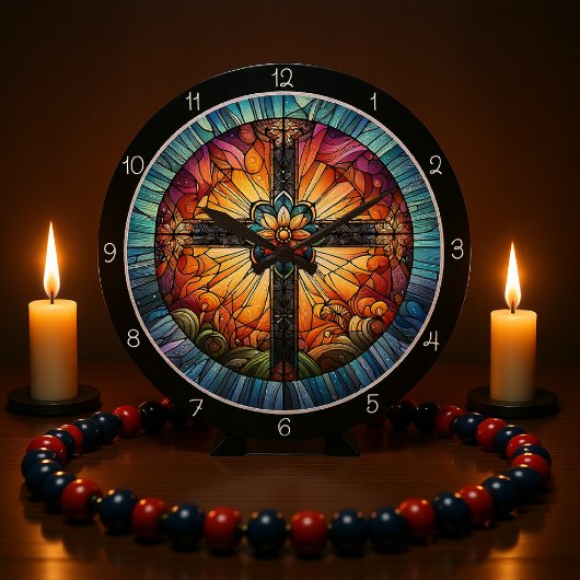 Hartglaskreuz Große Wanduhr