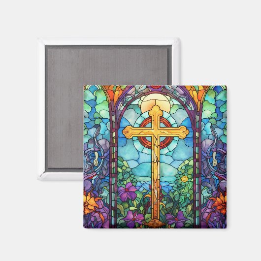 Hartglaskreuz Magnet (Vorderseite/Rückseite)