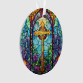 Hartglaskreuz Ornament (Vorderseite)