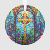 Hartglaskreuz Ornament (Rückseite)