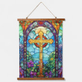 Hartglaskreuz Wandteppich Mit Holzrahmen (Vorderseite)