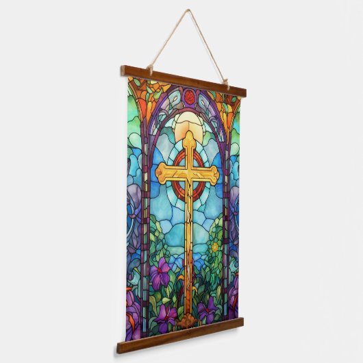 Hartglaskreuz Wandteppich Mit Holzrahmen (Gewinkelt)