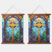 Hartglaskreuz Wandteppich Mit Holzrahmen (Doppelt)