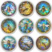 Hartglass Honey Bees Aufkleber (Vorderseite)