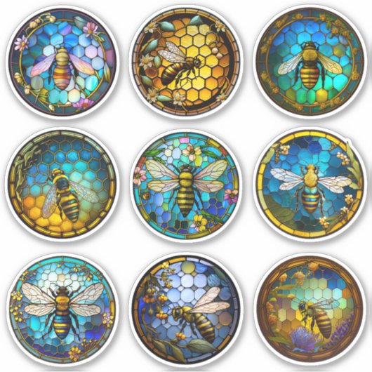 Hartglass Honey Bees Aufkleber (Vorderseite)