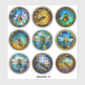 Hartglass Honey Bees Aufkleber (Blatt)