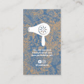 Hartharnsteine Vintag blaue Blüte Rustikale Kraft Visitenkarte (Rückseite)