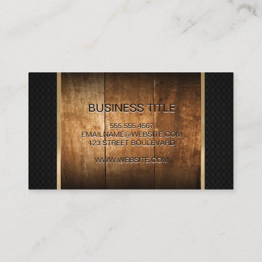 Hartholz | Goldschneide | Schwarzes Mesh Visitenkarte (Rückseite)