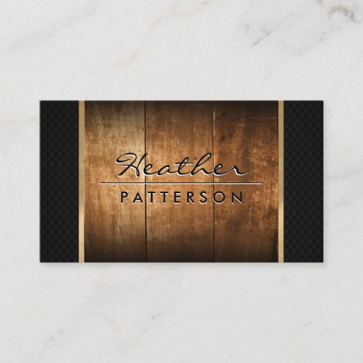 Hartholz | Goldschneide | Schwarzes Mesh Visitenkarte (Vorderseite)