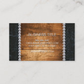 Hartholz | Schwarzer Marmorstreifen | Diamanten Visitenkarte (Rückseite)