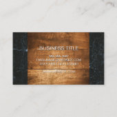 Hartholz | Schwarzer Marmorstreifen Visitenkarte (Rückseite)