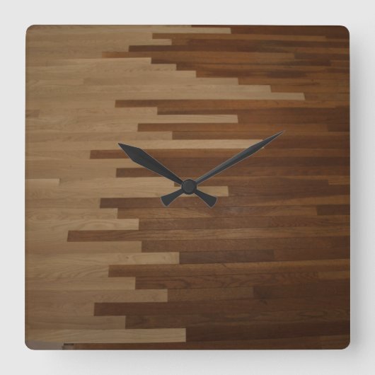 Hartholzmauerwerk Quadratische Wanduhr (Vorderseite)