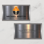 Hartholzschraube | Konstruktionslogo | Aluminium Visitenkarte (Vorne/Hinten)