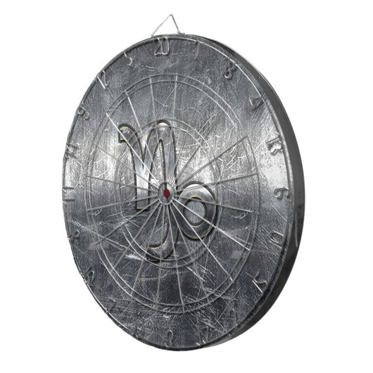 Hartkorn Zodiac Symbol Stresste Stahldekor Dartscheibe (Vorderseite rechts)