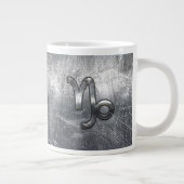 Hartkorn Zodiac Symbol Stresste Stahldekor Jumbo-Tasse (Rechts)