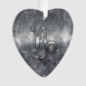 Hartkorn Zodiac Symbol Stresste Stahldekor Ornament (Vorderseite)