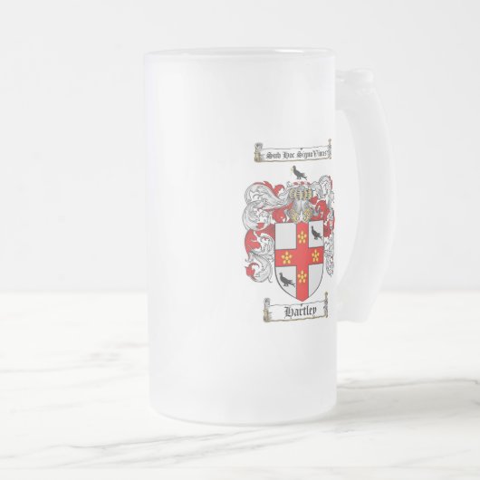 HARTLEY FAMILIENWAPPEN - HARTLEY WAPPEN MATTGLAS BIERGLAS (VorderseiteRechts)