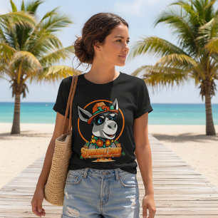 Hartnäckig sonnig Cooler Cartoon-Esel Tri-Blend Shirt