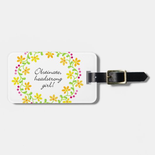 Hartnäckiger eigensinniger Mädchen Austen Stolz u. Gepäckanhänger (Vorderseite horizontal)
