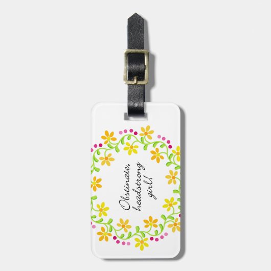 Hartnäckiger eigensinniger Mädchen Austen Stolz u. Gepäckanhänger (Vorderseite vertikal)