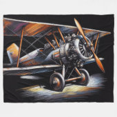 Hartpastellflugzeug aus antiker Biplane Fleecedecke (Vorderseite (Horizontal))