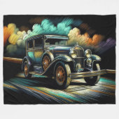 Hartpastellrost Antiker Wagen Fleecedecke (Vorderseite (Horizontal))