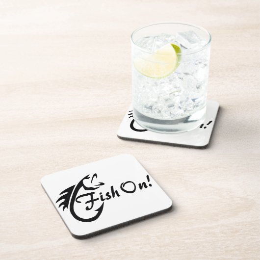 HARTPLASTISCHER UNTERSETZER SAGT ***FISH ON*** (Rechte Seite)