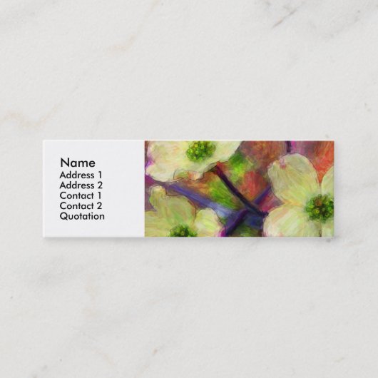 Hartriegel-Blumen-Visitenkarte Mini Visitenkarte (Vorderseite)