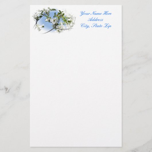 Hartriegel-Blüte stationär Briefpapier (Vorderseite)