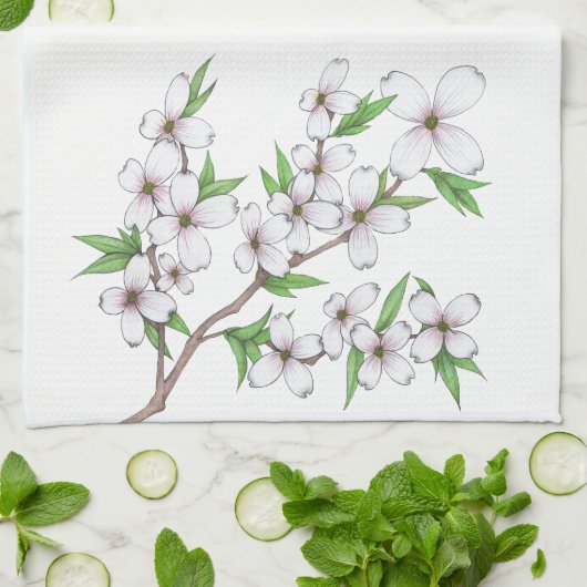 Hartriegel Geschirrtuch (Gefaltet)