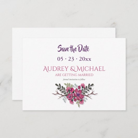 Hartriegel-Save the Date Mitteilung Einladung (Vorne/Hinten)