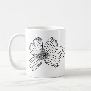 Hartriegel-Staats-Blume und Virginia-Wort Kaffeetasse
