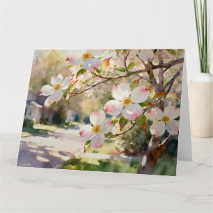 Hartriegelblüten-Studie C in Aquarell Karte