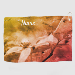 Hartriegelblüten-Vintage-Kunst personalisiert Golfhandtuch
